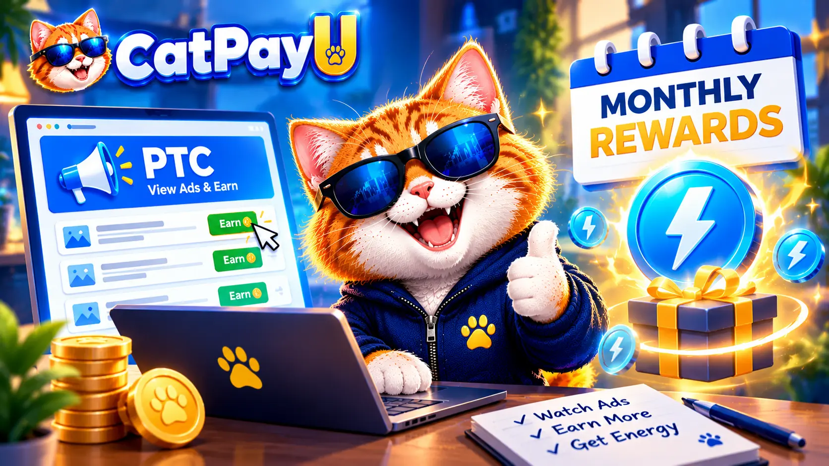 How to Earn More from PTC on Catpayu and Win Monthly Energy Rewards
